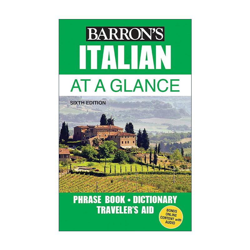 原版 Italian At a Glance 意大利语一览 短语词典 第6版 进口原版书籍