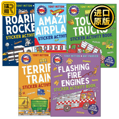 英文原版 Amazing Machines Sticker Activity Book 神奇的机器 活动书带贴纸 5册 英文版 进口英语原版书籍