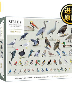 英文原版 Sibley Backyard Birding Puzzle 西布利后院观鸟拼图 1000片 受欢迎的北美鸟类 英文版 进口英语原版书籍