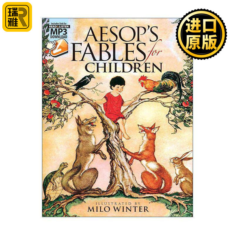 英文原版 Aesop's Fables for Children 儿童伊索寓言 含可下载MP3朗读录音 英文版 进口英语原版书籍