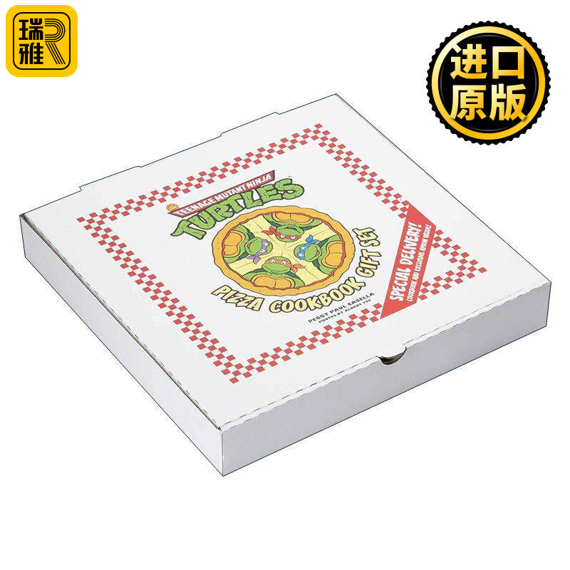 英文原版 The Teenage Mutant Ninja Turtles Pizza Cookbook Gift Set 忍者神龟 变种时代 披萨烹饪书礼品套装 精装 附送官方围裙