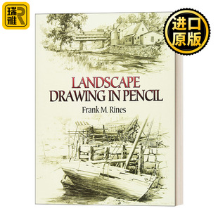 透视 英文版 Pencil 英文原版 Landscape Drawing 阴影 书籍 进口英语原版 Rines 铅笔风景画 素描绘画技巧指南 构图 Frank