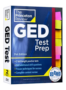 英文原版 Princeton Review GED Test Prep 31st Edition 普林斯顿评论GED考试备考指南 第31版 2025 英文版 进口英语原版书籍
