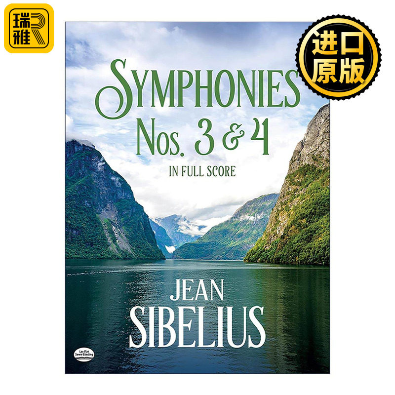 英文原版 Symphonies Nos.3 and 4 in Full Score 第3 4号交响曲全谱 让·西贝柳斯 英文版 进口英语原版书籍