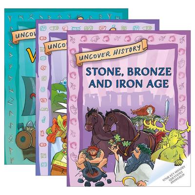 英文原版 Uncover History 揭秘历史3册 维京人 石器时代 玛雅文化 儿童人文科普百科 英文版 进口英语原版书籍
