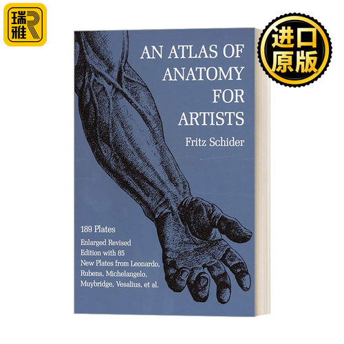 英文原版 An Atlas of Anatomy for Artists: 189 Plates 189 85