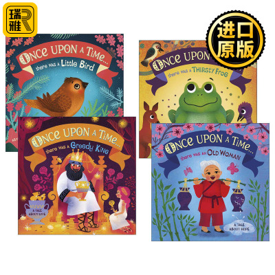 英文原版 Once Upon A Time 很久以前系列4册 there was a Thirsty Frog/Greedy King/Little Bird 英文版 进口英语原版书籍