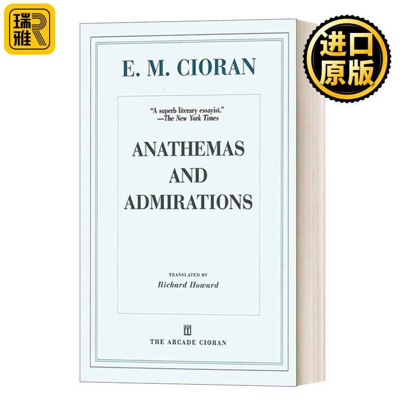 英文原版 Anathemas and Admirations 供词与诅咒 萧沆 齐奥朗 Cioran 英文版 进口英语原版书籍