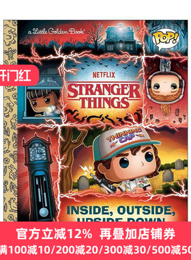 英文原版 Stranger Things Inside Outside Upside Down Funko Pop Little Golden Book 怪奇物语 内外颠倒 兰登书屋精装小金书