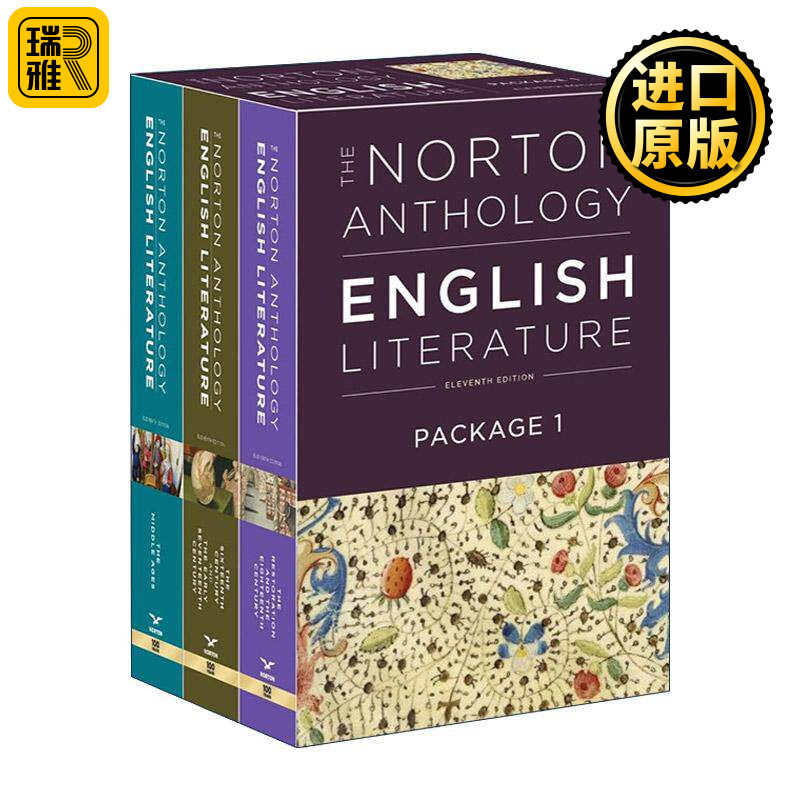 英文原版 The Norton Anthology of English Literature 诺顿英国文学精选集 第11版 3册套装1 从中世纪到十八世纪 英文版