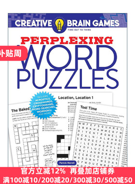 英文原版 Creative Brain Games Perplexing Word Puzzles 创意脑力游戏 令人困惑的字谜 填字 谜题 Rick Brightfield 英文版