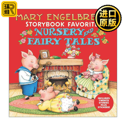 英文原版 Mary Engelbreit’s Nursery and Fairy Tales Storybook Favorites 玛丽·恩格尔布赖特童谣童话故事书集 精装 带贴纸