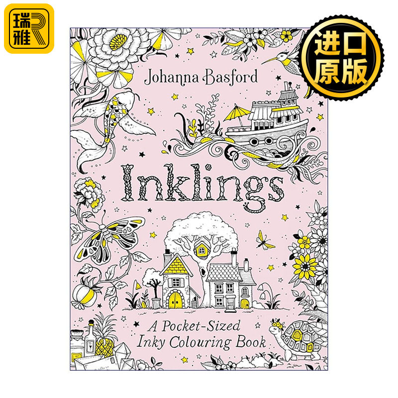 英文原版 Inklings 墨痕 便携墨水涂色书 乔汉娜?贝斯福新作 成人涂色书 艺术减压 便携创作 英文版 进口英语原版书籍