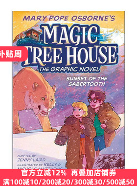 英文原版 Sunset of the Sabertooth Graphic Novel Magic Tree House 神奇树屋图像小说系列7 黄昏下的剑齿虎 进口英语原版书籍