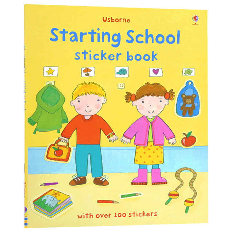Starting School Sticker Book 尤斯伯恩贴纸书 上学校主题 英文原版儿童绘本
