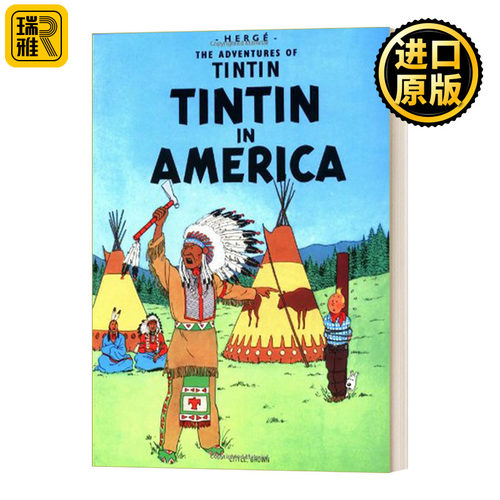英文原版 Tintin in America 丁丁历险记 丁丁在美洲 英文版 Hergé 儿童漫画