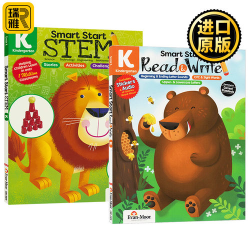 聪慧启蒙系列 英语阅读与写作 科学练习册 幼儿园大班 英文原版 Smart Start Read and Write STEM Grade K 美国加州教辅 英文版