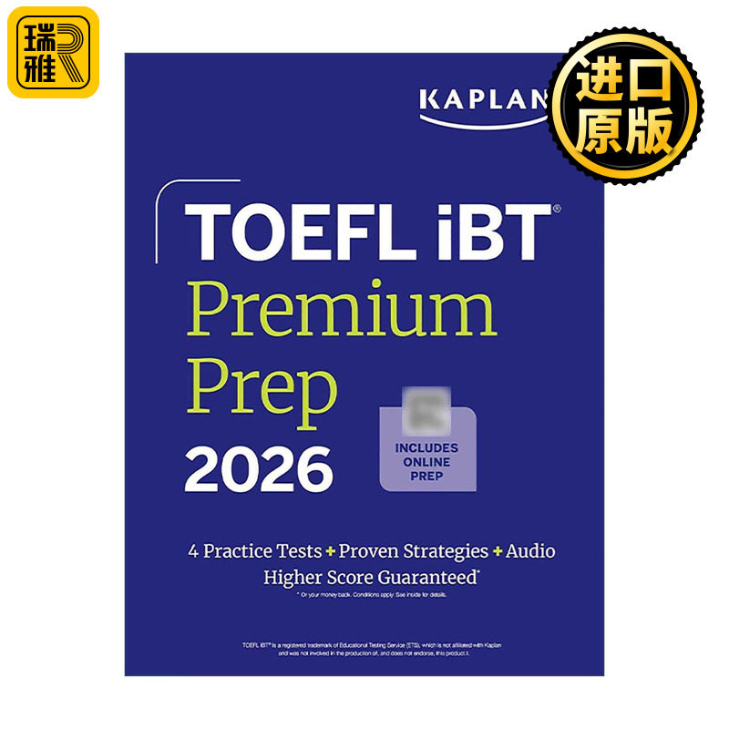 英文原版 TOEFL iBT Premium Plus 2026 卡普兰 托福备考 英文版 进口英语原版书籍图片