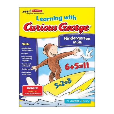 英文原版 Learning with Curious George Kindergarten Math 好奇猴乔治 幼儿园数学 早教 英文版 进口英语原版书籍