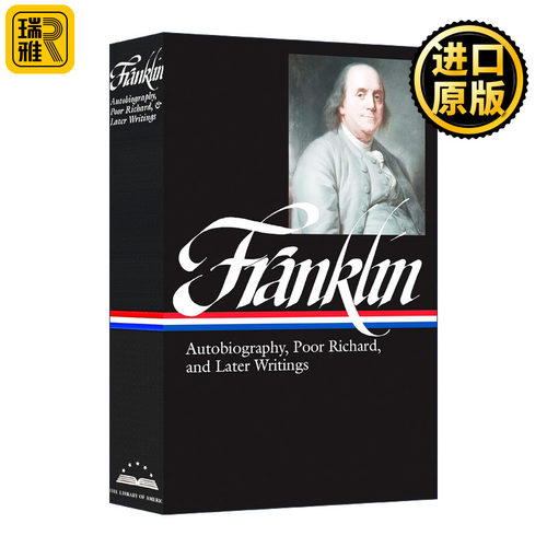 本杰明·富兰克林 美国文库 英文原版 Benjamin Franklin Autobiography Poor Richard and Later Writings 精装 进口书籍