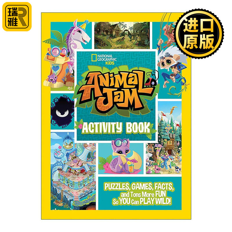 英文原版 Animal Jam Activity Book 动物果酱活动书 儿童谜题 填字游戏 单词搜索 迷宫 数独 英文版 进口英语原版书籍
