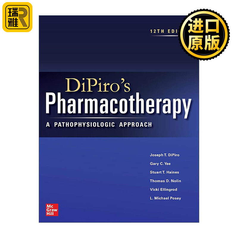 英文原版 Dipiro's Pharmacotherapy 药理治疗 病理生理学方法 第12版 精装 英文版 进口英语原版书籍
