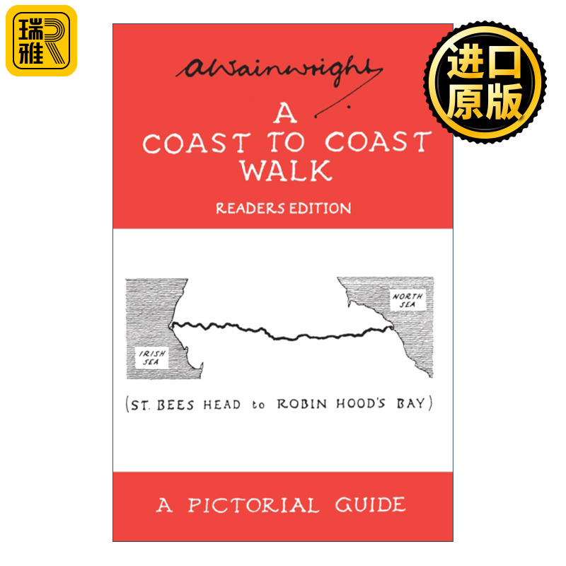 英文原版 A Coast to Coast Walk A Pictorial Guide to the Lakeland Fells温莱特湖区瀑布图鉴沿海岸漫步指南精装英文版