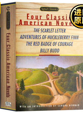 美国四大经典小说 英文原版 Four Classic American Novels 红字哈克贝利费恩历险记红色勇气勋章水手比利巴德 进口英语书籍