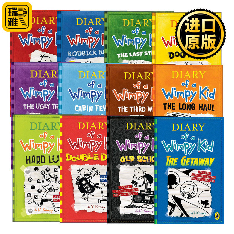 英文原版 Diary of a Wimpy Kid 小屁孩日记1-12 励志成长 校园幽默漫画小说 章节桥梁书 英文版 进口英语原版书籍