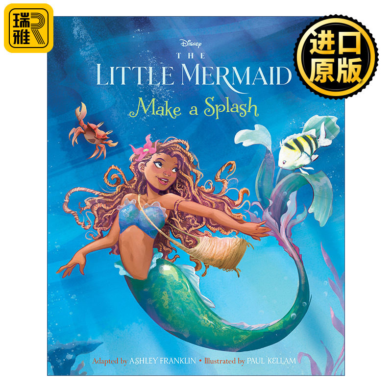 The Little Mermaid: Make A Splash 引起轰动 小美人鱼精装故事绘本 迪士尼公主爱丽儿 真人电影图画书