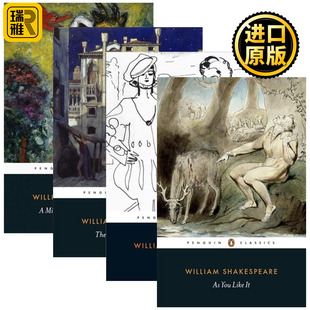 经典 进口英语书籍 Great 皆大欢喜 威尼斯商人 仲夏夜之梦 Four Comedies 名著文学 莎士比亚四大喜剧4册套装 第十二夜 英文原版