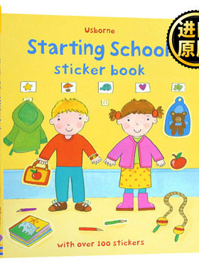 Starting School Sticker Book 尤斯伯恩贴纸书 上学校主题 英文原版儿童绘本