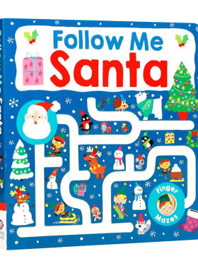 迷宫书 跟我走吧 圣诞老人 Roger Priddy 英文原版 Maze Book Follow Me Santa 英文版 Roger Priddy Books 进口英语原版书籍