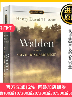 瓦尔登湖 英文原版小说Walden and Civil Disobedience  经典名著 梭罗作品 正版进口书籍搭远大前程小妇人佳人
