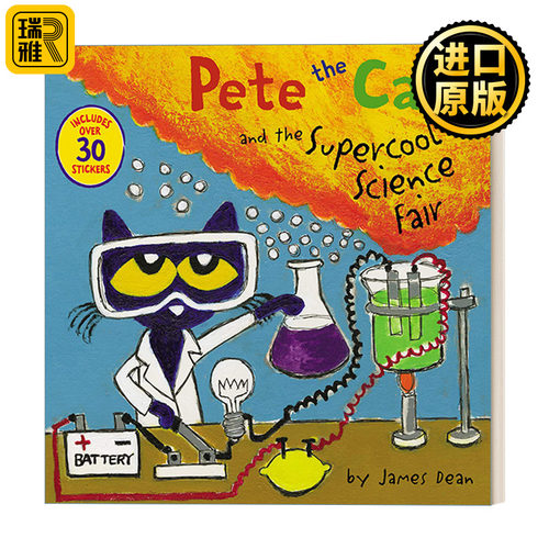 Pete the Cat and the Supercool Science Fair 皮特猫和超酷科学展 绘本图画书 附贴纸 亲子幽默图画故事读物