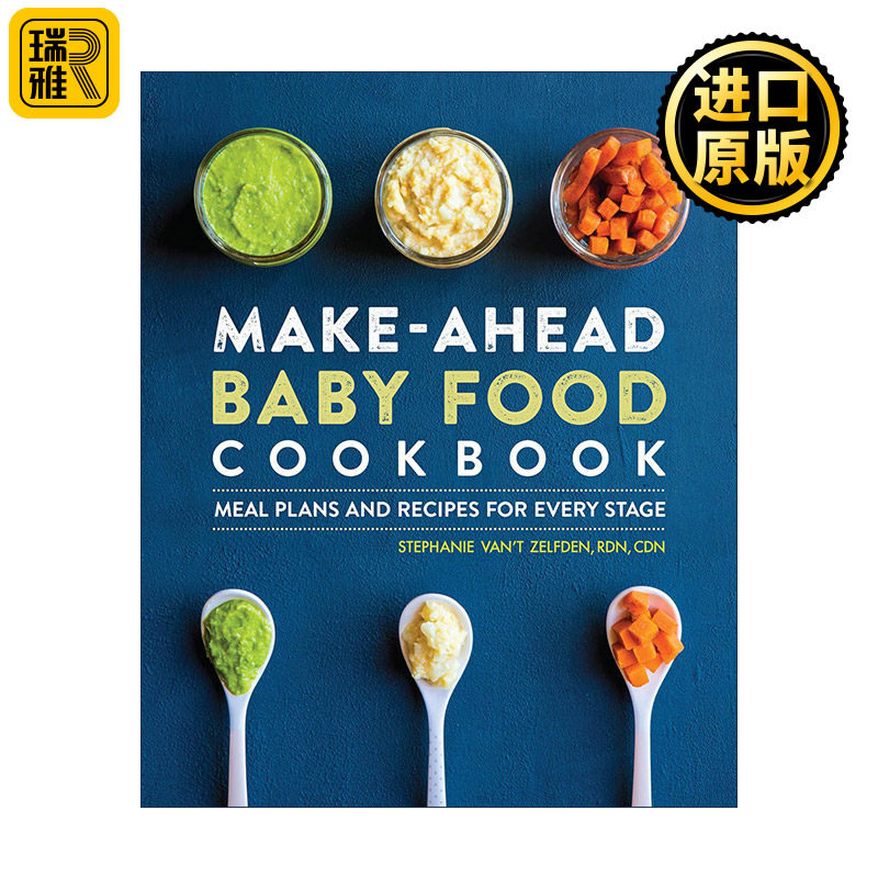 英文原版 Make-Ahead Baby Food Cookbook 提前制作婴儿食品食谱 每个阶段的膳食计划 宝宝营养饮食指南 英文版 进口英语原版书籍