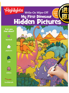 WriteOn WipeOff My First Dinosaur Hidden Pictures 英文原版