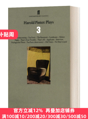 哈罗德品特戏剧集3 英文原版 Harold Pinter Plays 3 诺贝尔文学奖得主 归乡 旧时光 无人之地 进口英语原版书籍