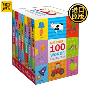 英文原版 First 100 Words 我的第一套单词书 动物农场机器认知启蒙100词系列 大开本纸板翻翻书6本套装 英文版 进口英语原版书籍