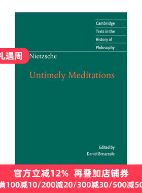 Nietzsche: Untimely Meditations 尼采 不合时宜的沉思 剑桥哲学史文本系列