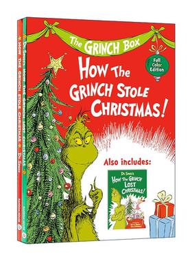 英文原版 The Grinch Two-Book Boxed Set 圣诞怪杰两册精装盒装套装 苏斯博士 圣诞怪杰如何偷走圣诞节 儿童经典绘本 英文版