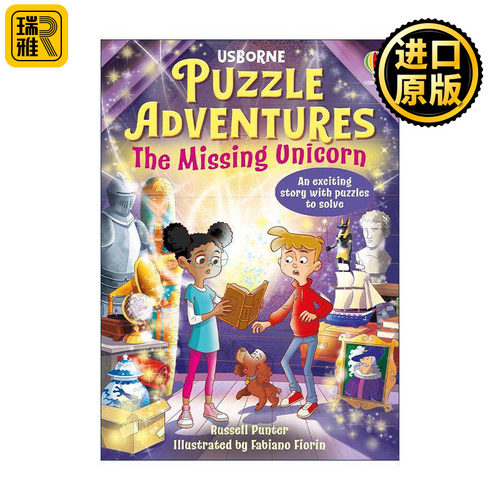 英文原版 Usborne Puzzle Adventures The Missing Unicorn 解谜冒险书 失踪的独角兽 儿童推理探险益智游戏 全彩插图 英文版