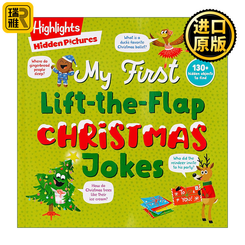Hidden Pictures My First Lift-the-Flap Christmas Jokes 隐藏图片 亮点圣诞节笑话 儿童亲子益智游戏活动书 阅读与社交技能