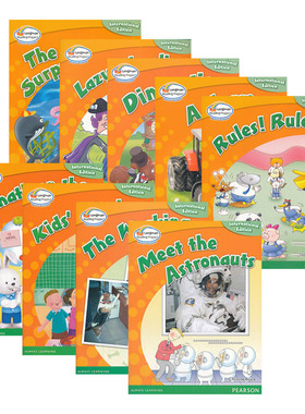 朗文小学英语分级阅读绘本2级9册 主题式经典故事 Bright Readers 2 英文原版 遇到宇航员 儿童英语词汇学习书籍 香港朗文少儿教材