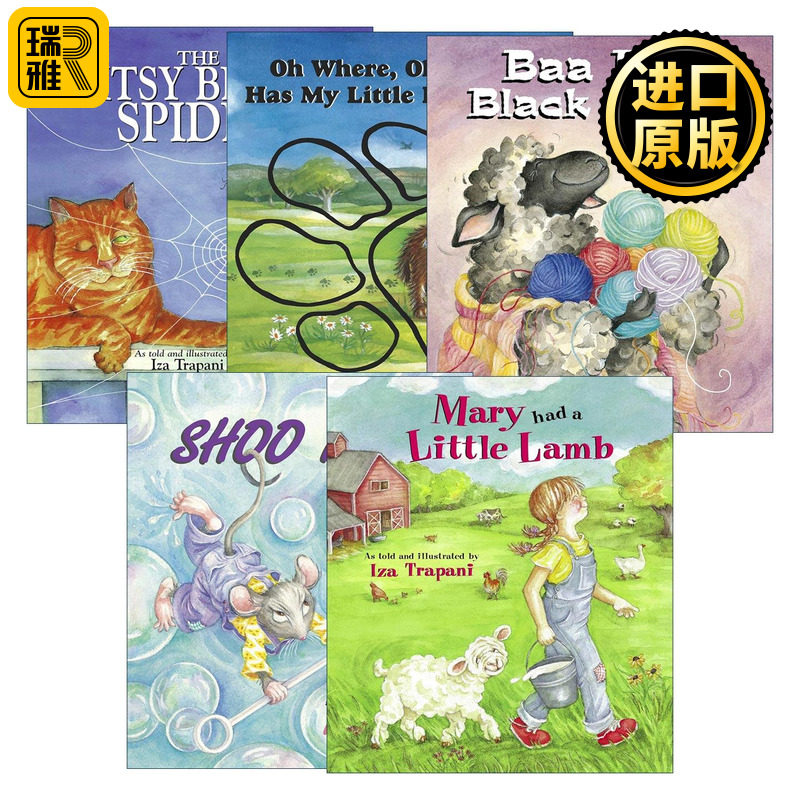 英文原版 Iza Trapani's Extended Nursery Rhymes 动物主题系列5册 儿童经典歌谣绘本 儿歌 Iza Trapani 英文版 进口英语原版书籍