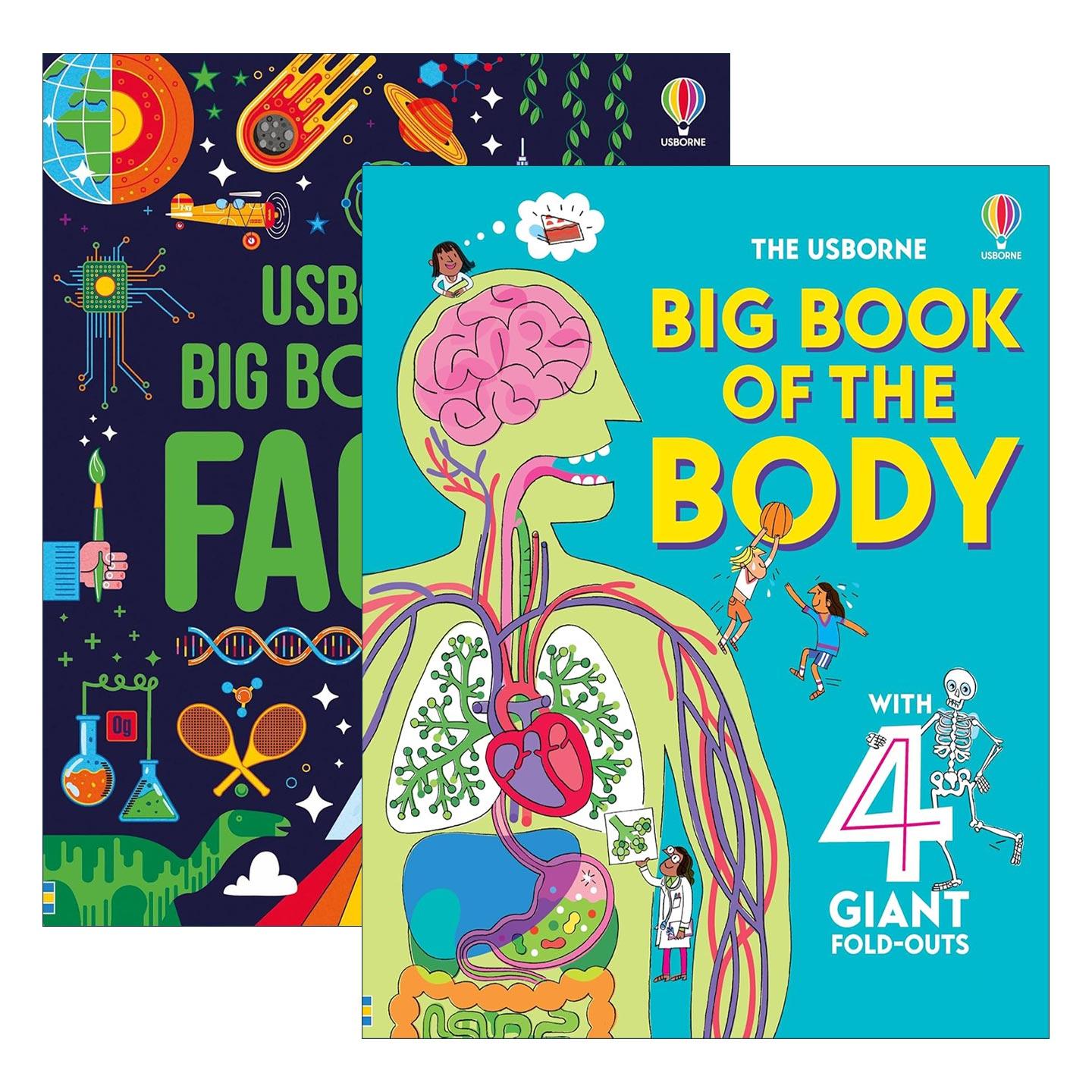 英文原版 Usborne Big Book of Facts/The Body 尤斯伯恩百科全书2册 事实 人体的奥秘 全彩插图精装 英文版 进口英语原版书籍