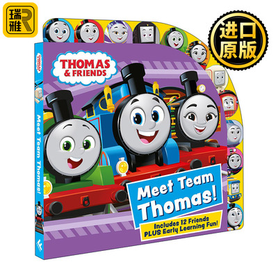 英文原版 Thomas & Friends Meet Team Thomas 托马斯小火车 认识托马斯和他的朋友们 儿童标签纸板书 英文版 进口英语原版书籍