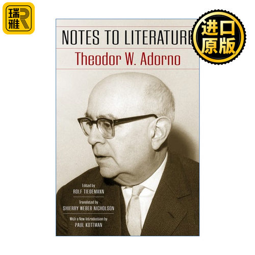 英文原版 Notes to Literature 文学笔记 结合版 Theodor W. Adorno阿多诺 英文版 进口英语原版书籍
