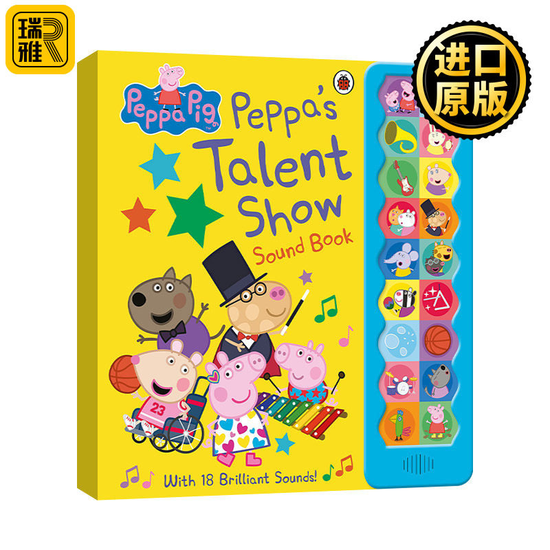 正版原版 Peppa Pig: Peppa's Talent Show 小猪佩奇的才艺秀 发声书 精装 英文原版