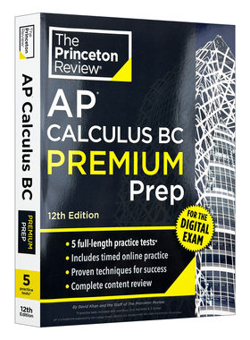 英文原版 Princeton Review AP Calculus BC Premium Prep 普林斯顿评论AP微积分BC 增值版 含线上题库 2026 第12版 进口英语书籍